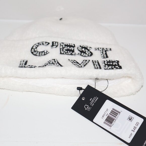 NEW Karl Lagerfeld Paris Cest La Vie Beanie Hat - Picture 3 of 6